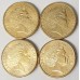 AUSTRALIA 2015 - 2019 . ONE 1 DOLLAR COINS . MOR . 100 YEARS OF ANZAC